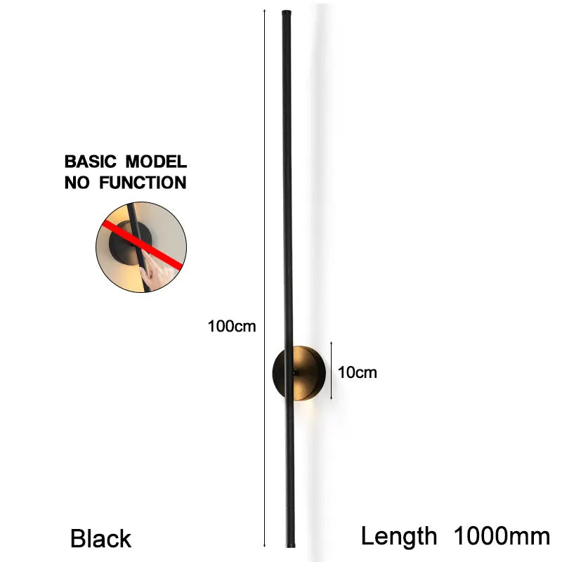 Modern Black Indoor Touch Switch Dimmable LED Wall Sconce