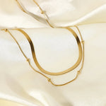 Load image into Gallery viewer, 14k Herringbone &amp; Satellite Chain Necklace Stack
