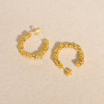 Load image into Gallery viewer, 14k Dainty Textured Spiral Hoop Earrings
