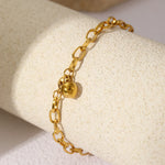 Load image into Gallery viewer, Chunky Paperclip Tassel Ball Bracelet
