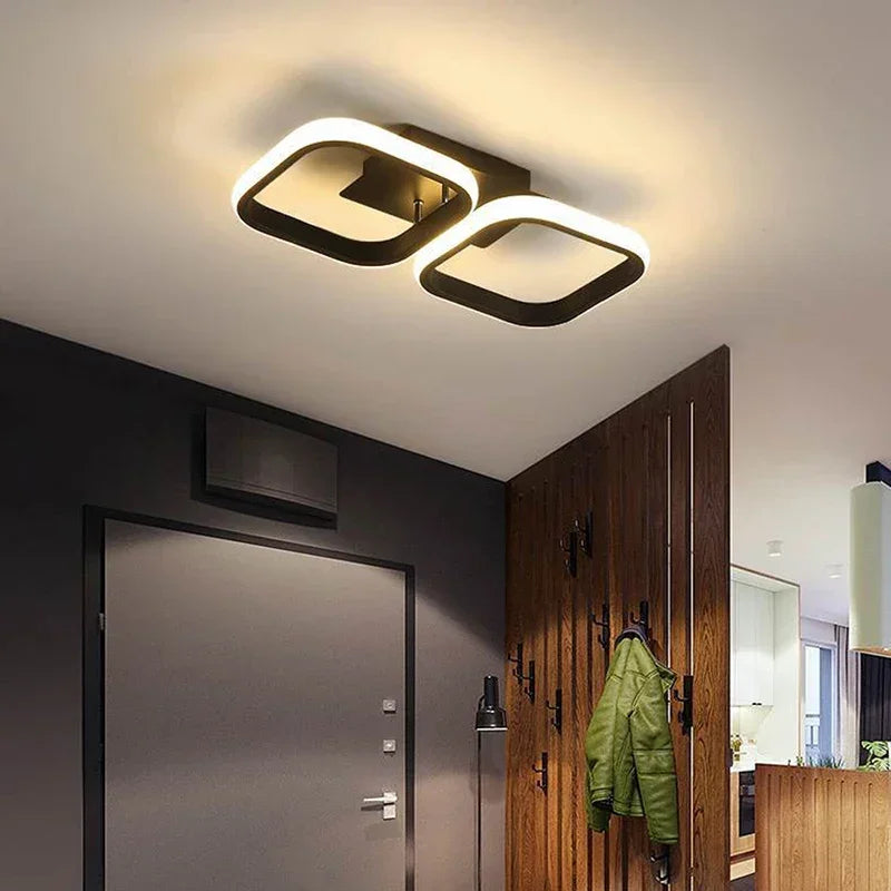 Minimalist Black Square Interior Ceiling Light in Black