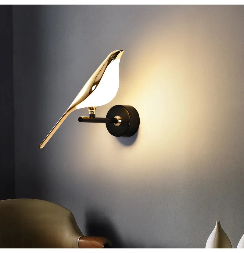 Nordic Golden Magpie Inspired Indoor Wall Lights