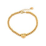 Load image into Gallery viewer, 18k Classy Beaded Heart Bracelet
