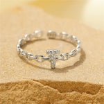 Load image into Gallery viewer, Dainty Diamond Letter Initial Ring
