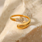 Load image into Gallery viewer, 18k Dainty Diamond Tip Wrap Around Ring

