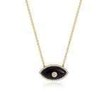 Load image into Gallery viewer, Dainty Evil Eye Diamond Accented Necklace
