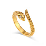 Load image into Gallery viewer, Diamond Eye Snake Wrap Around Ring
