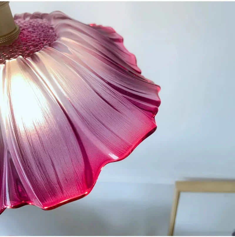 Floral Glass Flush Mount Ceiling Light Fixture