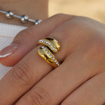 Load image into Gallery viewer, Chunky Diamond Accented Wrap Ring
