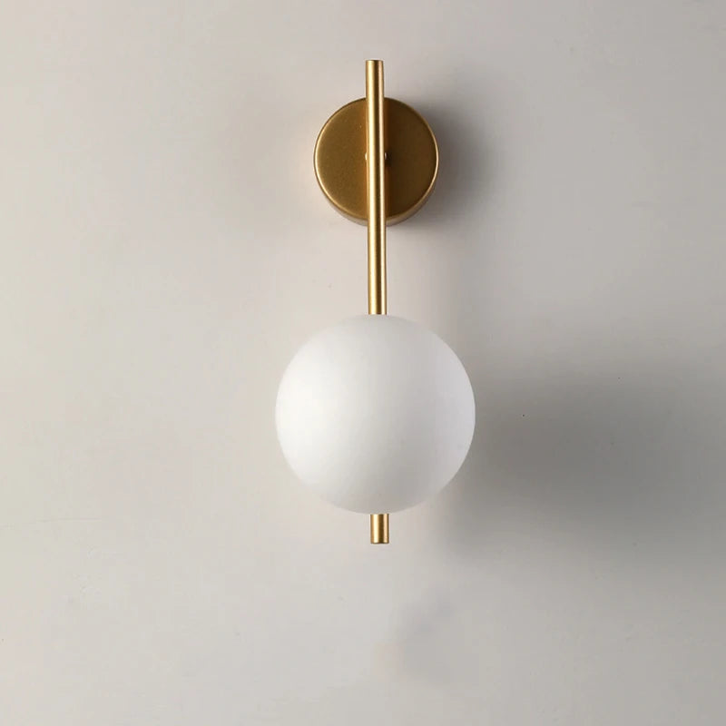 Modern Black & Gold Glass Ball Indoor Wall Sconces