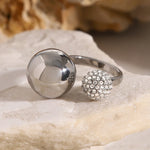 Load image into Gallery viewer, Asymmetric Diamond Accented Sphere Ring
