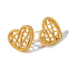 Load image into Gallery viewer, 18k Open Heart Mesh Earrings
