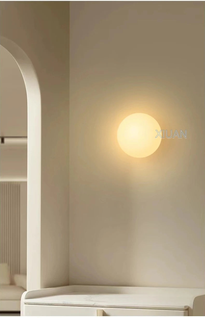 Concealed Base Glass Wall Lamps In Frosted or Gloss