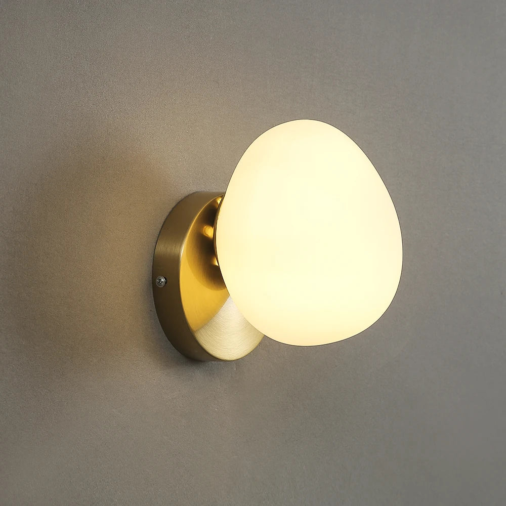 Artistic Egg Bulb Wall Light Fixture in White Acrylic Shade