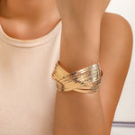 Load image into Gallery viewer, Spiral Cross Wrap Bangle Bracelet
