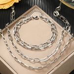 Load image into Gallery viewer, Layered Dual Paperclip Bracelet and Necklace Set
