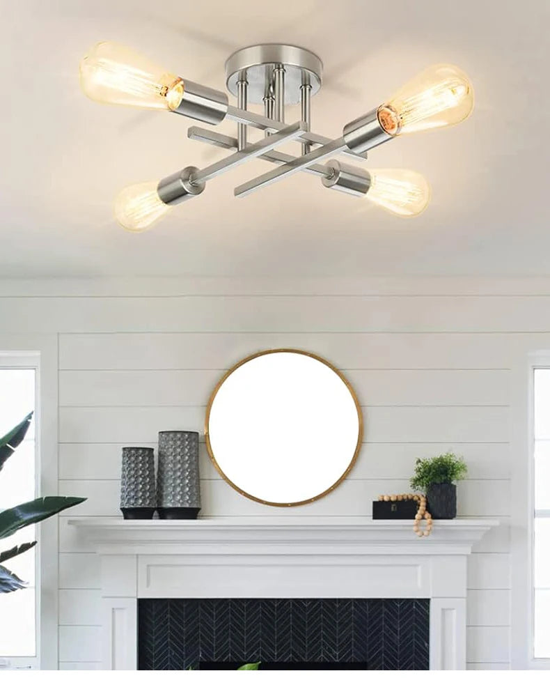 Metallic Nordic Flush-Mount Ceiling Light Fixture
