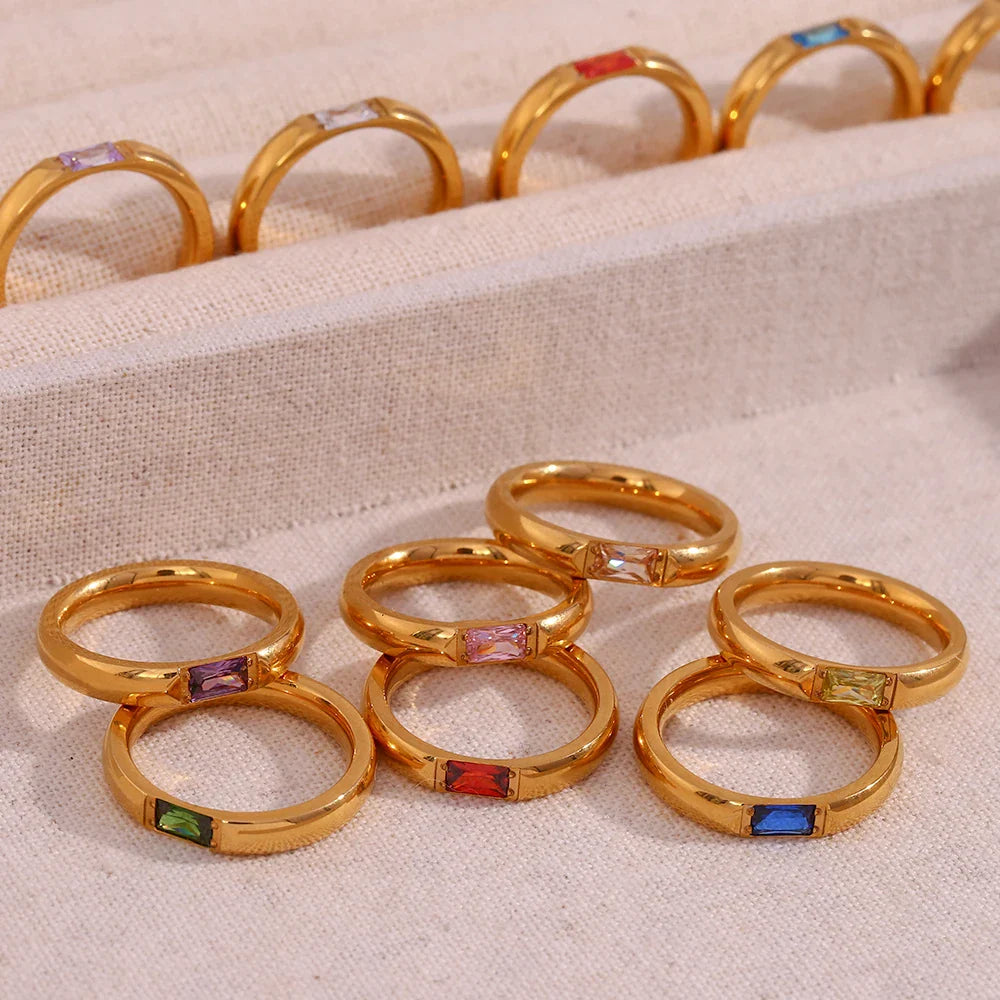 18k Baguette Cut Fine Birthstone Ring