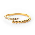 Load image into Gallery viewer, 18k Beaded &amp; Zircon Tipped Ring
