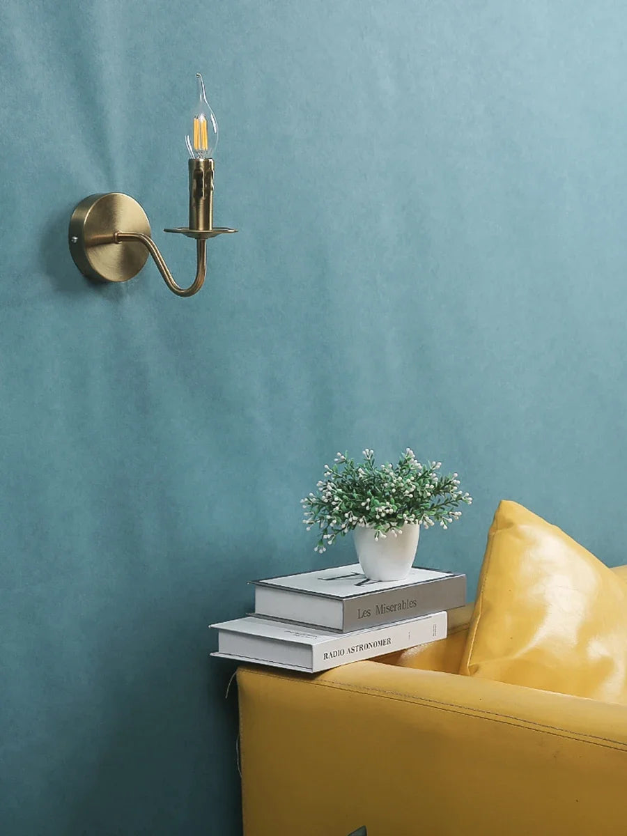 Iron Frame Egg Glass Ball Indoor Wall Lamp in Gold or Black