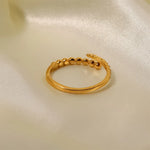 Load image into Gallery viewer, 18k Beaded &amp; Zircon Tipped Ring
