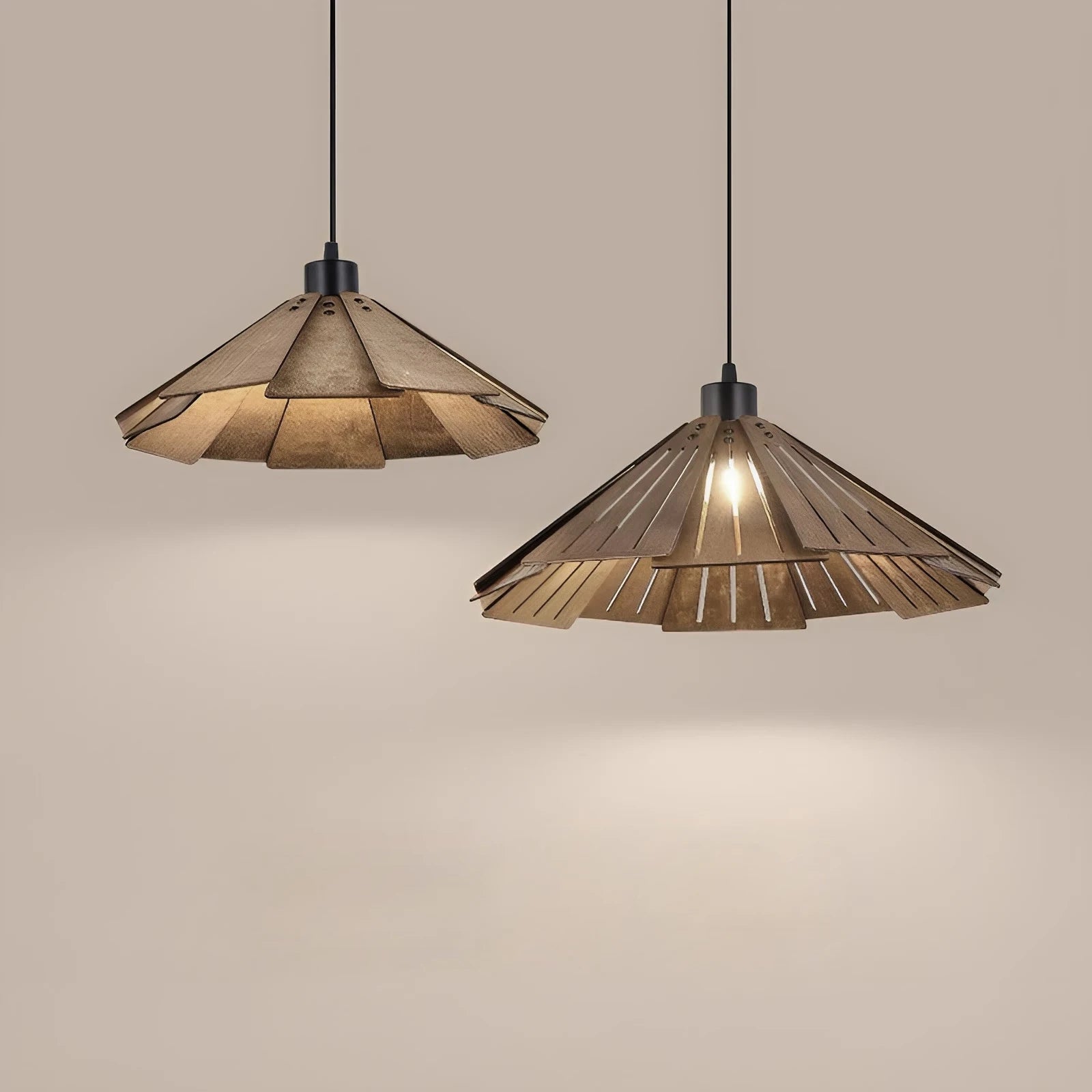 Wabi-Sabi Style Wood Pendant Light Fixture