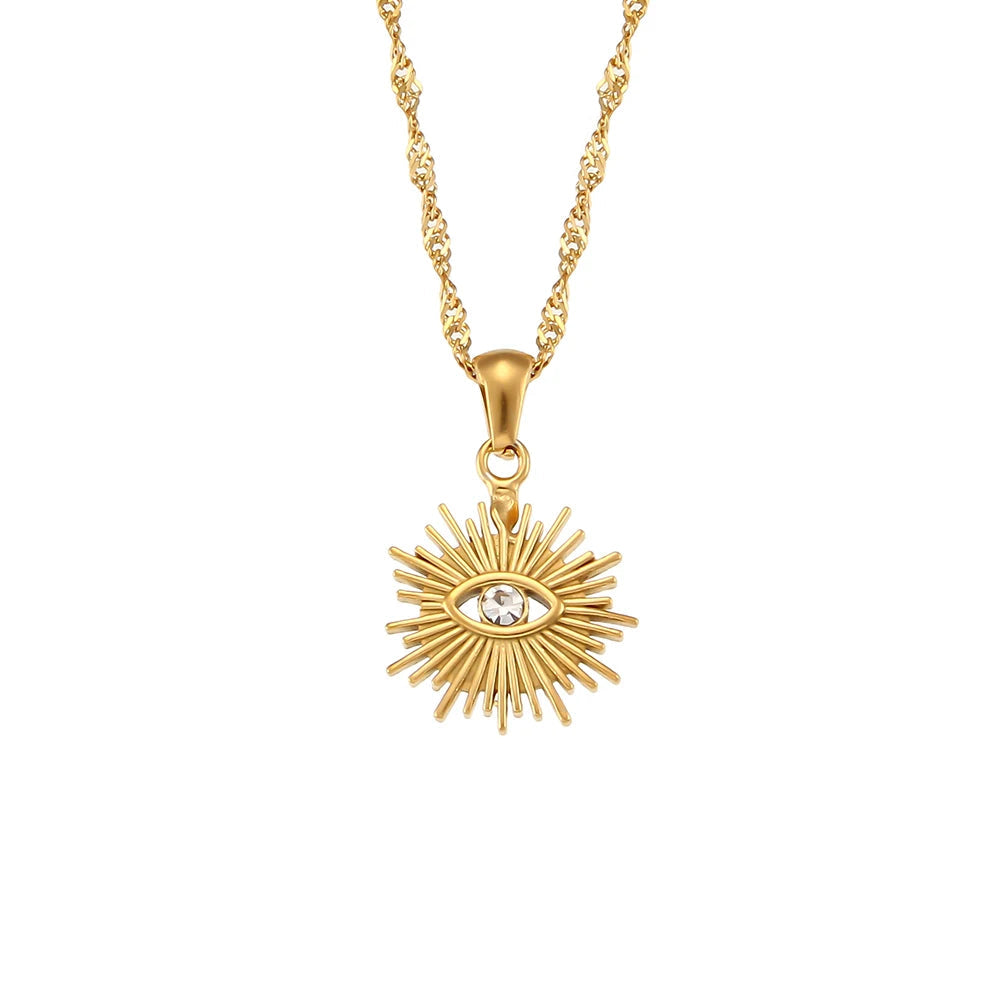 Dainty Diamond Evil Eye Necklace