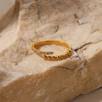 Load image into Gallery viewer, 18k Beaded &amp; Zircon Tipped Ring
