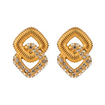 Load image into Gallery viewer, 18k Textured Dual Squircle Earrings

