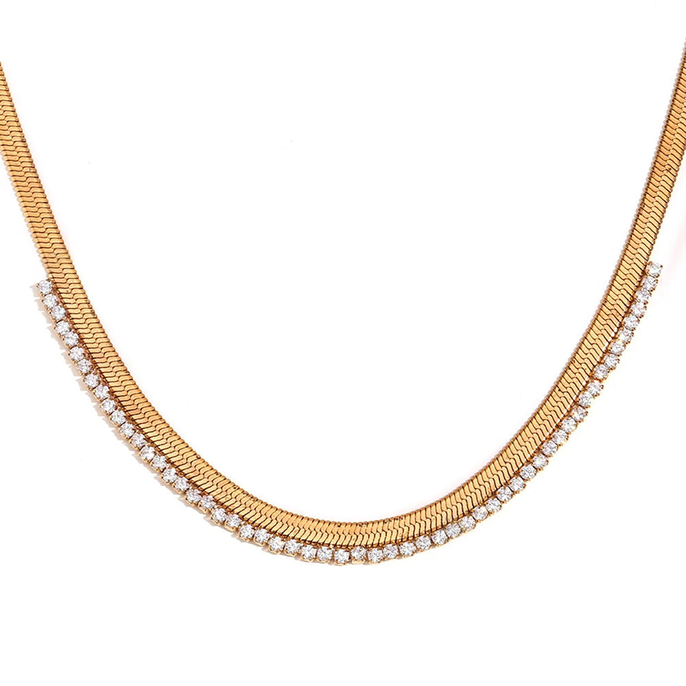 Herringbone diamond dazzle necklace
