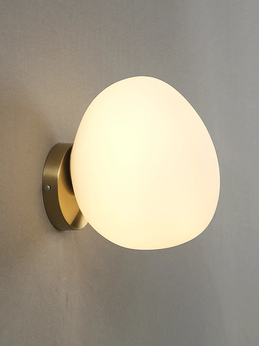 Artistic Egg Bulb Wall Light Fixture in White Acrylic Shade