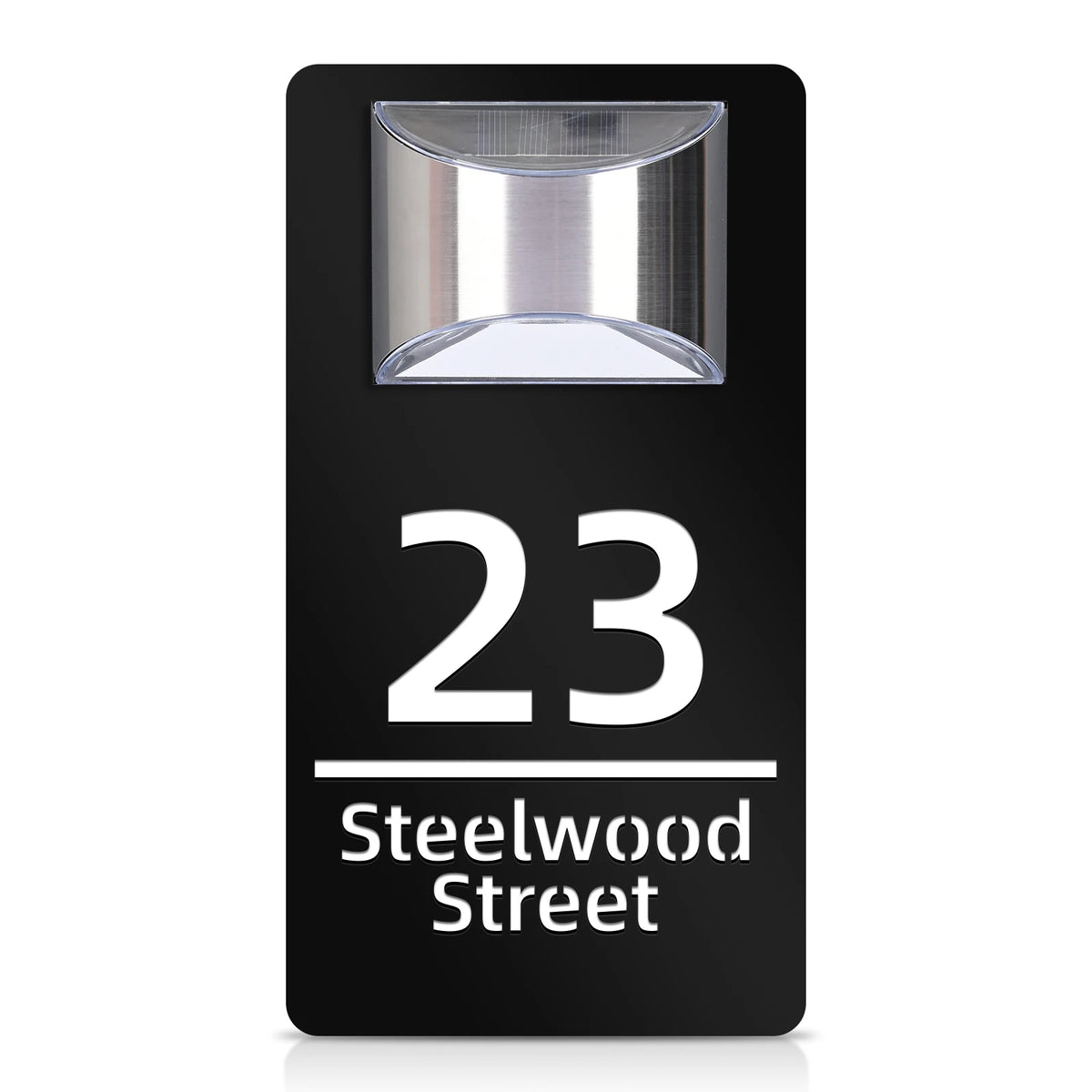 Outdoor Solar House Number Sign Plaque