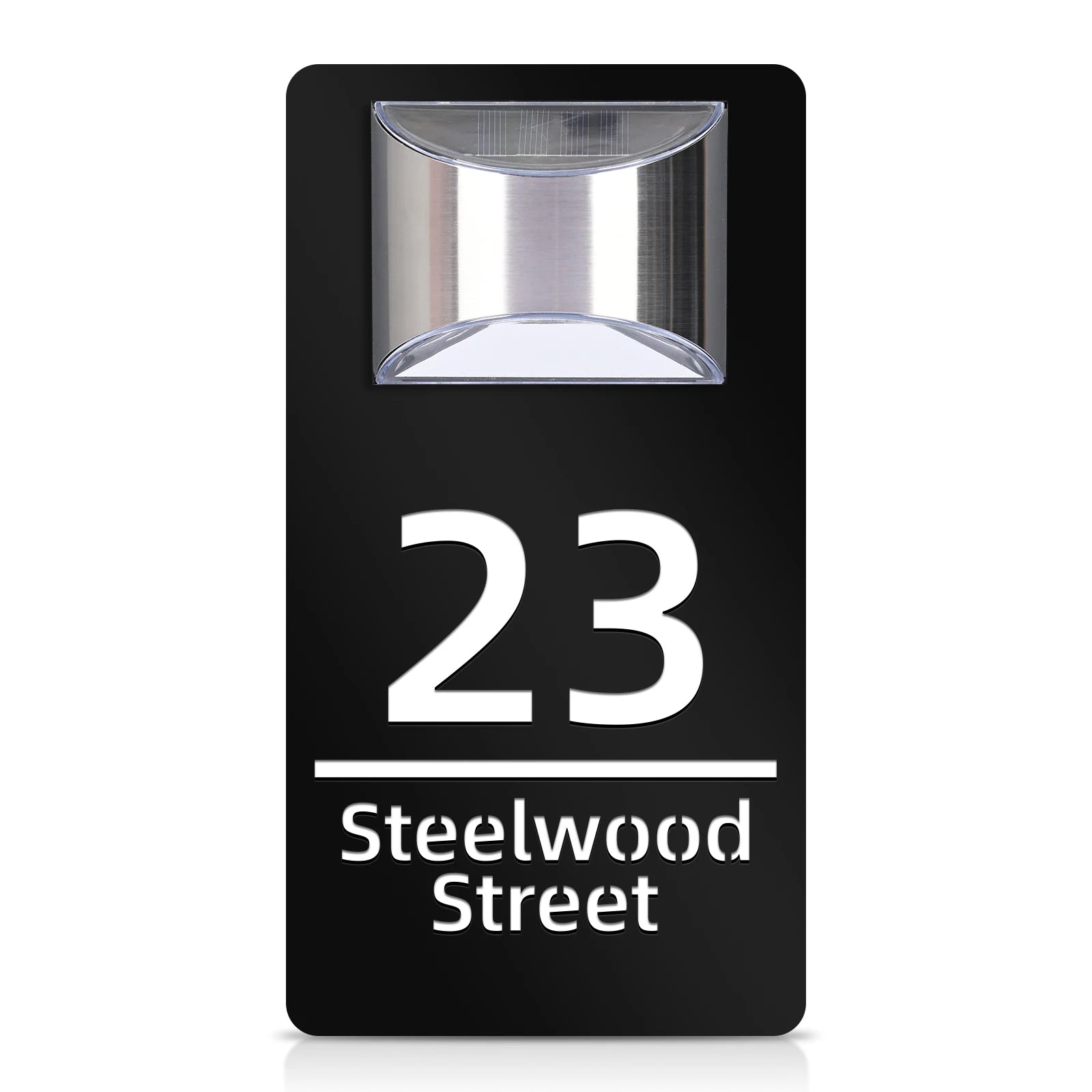 Outdoor Solar House Number Sign Plaque