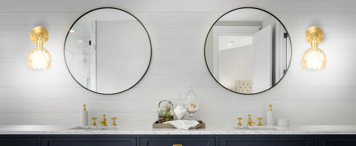 Retro Petal Glass Wall Lamp With Remote Control &amp; Rechargeable Bulb