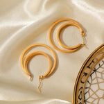 Load image into Gallery viewer, 18k Triple Layer Hoop Earrings
