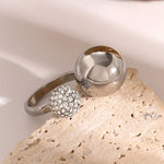 Load image into Gallery viewer, Asymmetric Diamond Accented Sphere Ring
