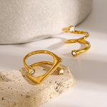 Load image into Gallery viewer, Asymmetrical Triple Wrap Diamond Tip Rings
