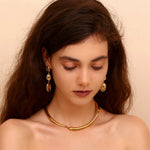 Load image into Gallery viewer, Classy Patterned Triple Dangle Earrings
