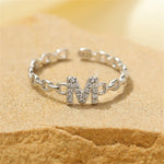 Load image into Gallery viewer, Dainty Diamond Letter Initial Ring
