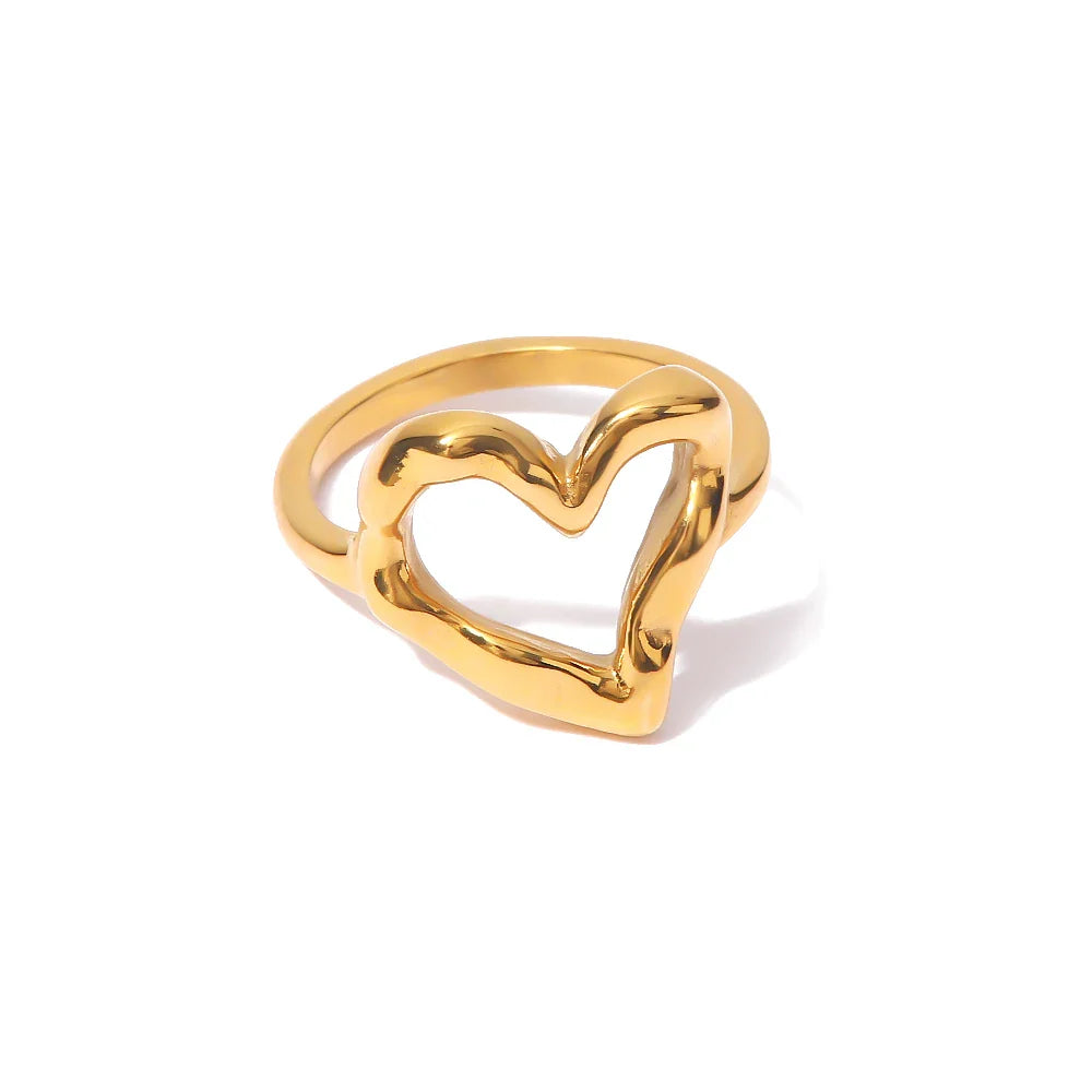 18k melted heart ring