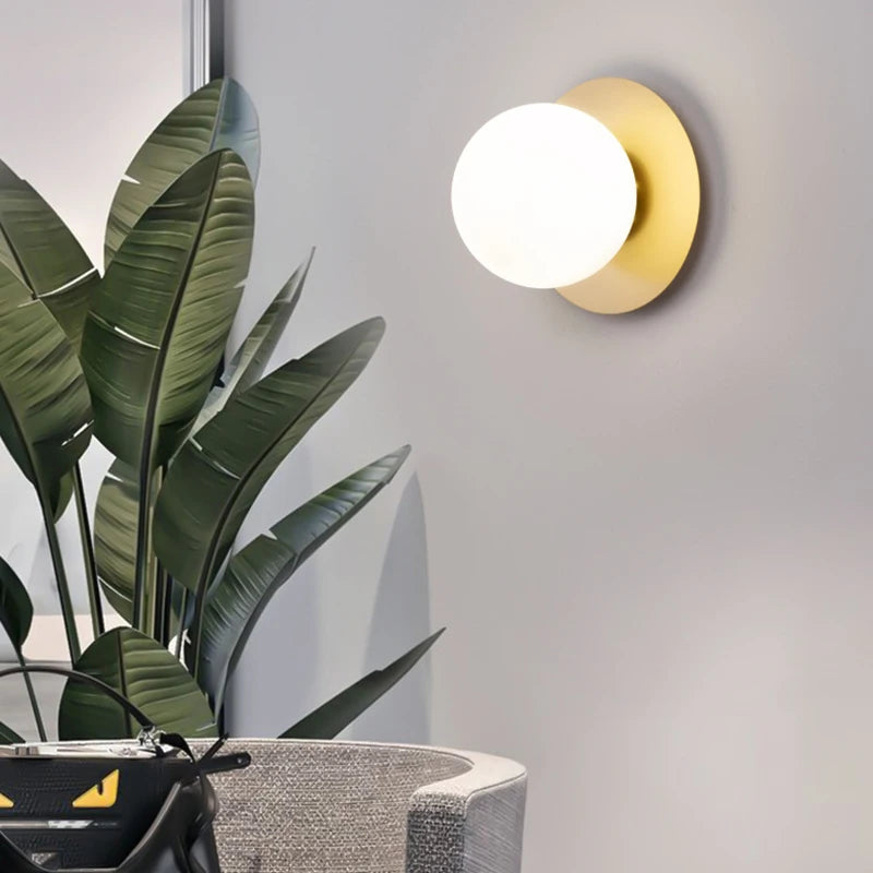 Modern LED Wall Lamps Lighting with Glass Ball for Bedroom Living Room