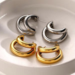 Load image into Gallery viewer, 18k Crescent Outline C Shaped Earrings
