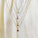 Load image into Gallery viewer, Dainty Birthstone Satellite Choker Necklace
