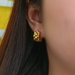 Load image into Gallery viewer, Textured Watch Hoop Earrings
