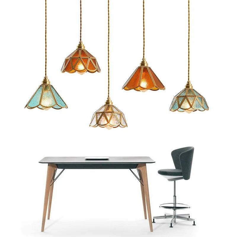 Retro Copper Tiffany Wall Lamp Light Fixture