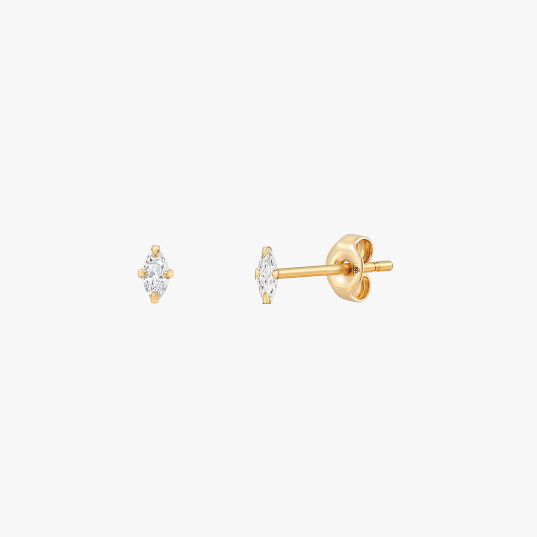 Sage Tiny Marquise Stud Earrings