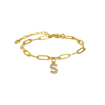 Load image into Gallery viewer, Dainty Paperclip Letter Initial Bracelet
