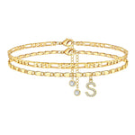 Load image into Gallery viewer, 2pc 14k Diamond Letter Initial Anklet
