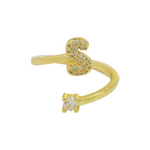 Load image into Gallery viewer, Dainty Bubble Diamond Wrap Initial Ring
