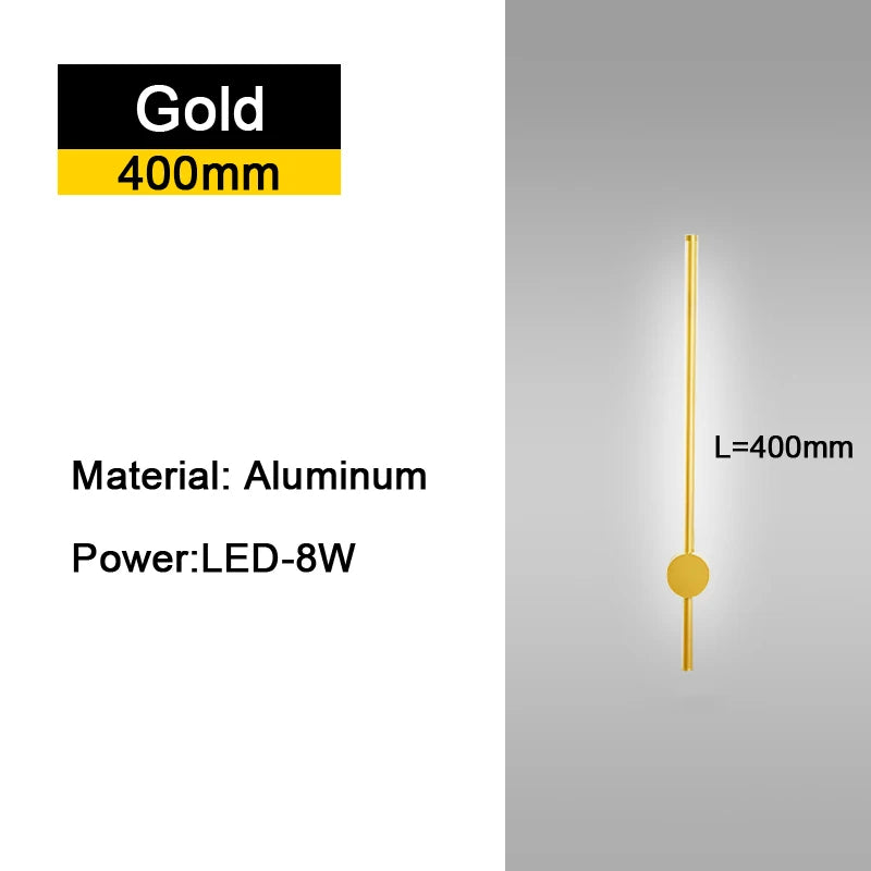 Modern Indoor 350° Rotatable Ambient Wall Sconce in Black or Gold